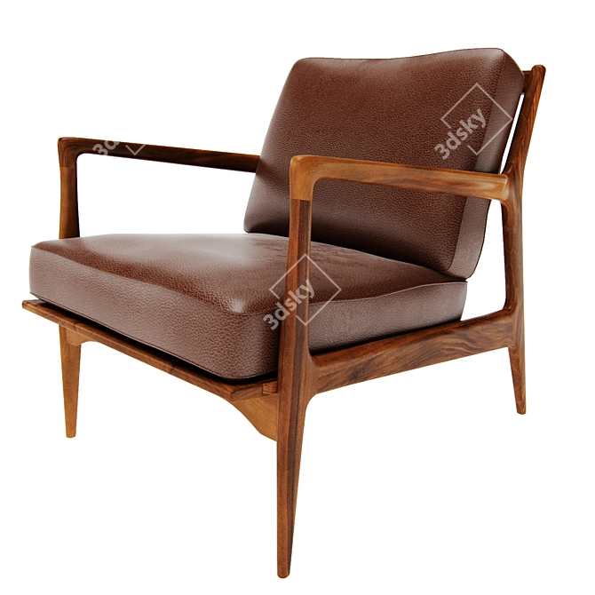 Vintage Scandinavian Lounge Chair 3D model image 1