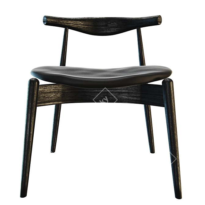 Classic and Comfortable Hans Wegner Elbow Chair 3D model image 3