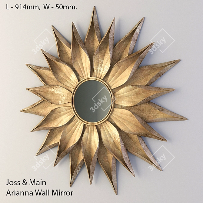 Elegant Joss & Main Wall Mirror 3D model image 1