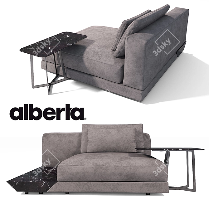 Modern Armchair with Integrated Table | Floyd, Alberta Salotti 3D model image 1