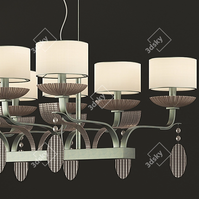 Elegant Glass Chandelier 3D model image 2