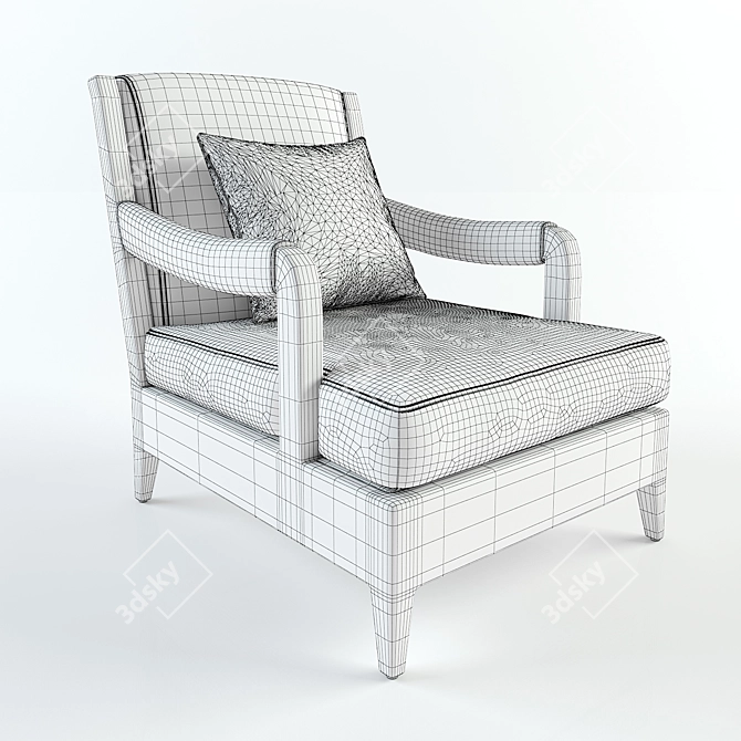 Elegant Handcrafted Chair: The Perfect Combination of Tradition and Style 3D model image 3