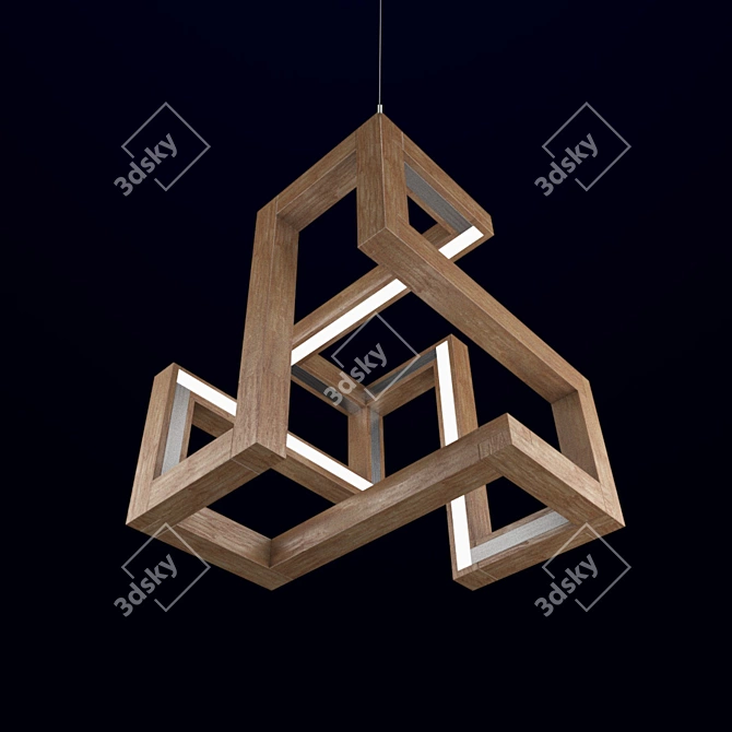 Minimalist Cube Suspension Lighting by RUNA 3D model image 1