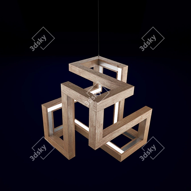 Minimalist Cube Suspension Lighting by RUNA 3D model image 2