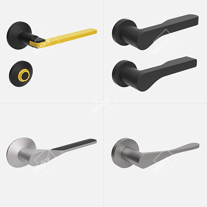 Innovative Door Handle Collection 3D model image 1