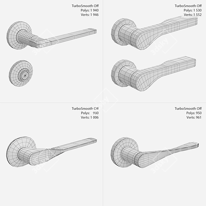 Innovative Door Handle Collection 3D model image 2