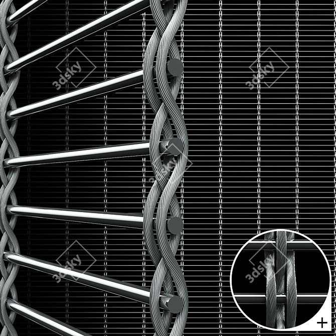 Modular Architectural Metal Mesh 3D model image 1