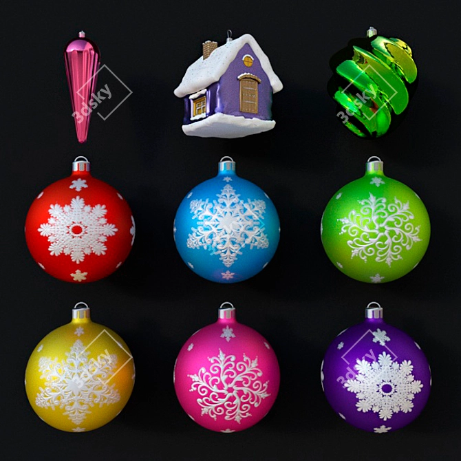 2021 Christmas Decorations: Festive Joy 3D model image 1