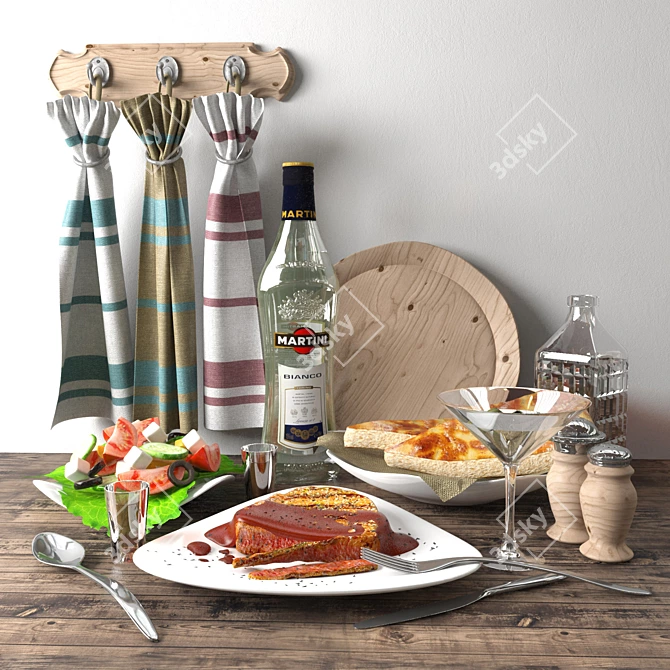 Tasty Table Setting Set 3D model image 1