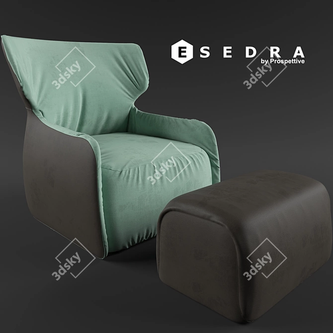 Elegant ILARY Armchair: Exquisite Comfort 3D model image 1