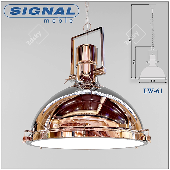 Industrial Loft Pendant Light 3D model image 1