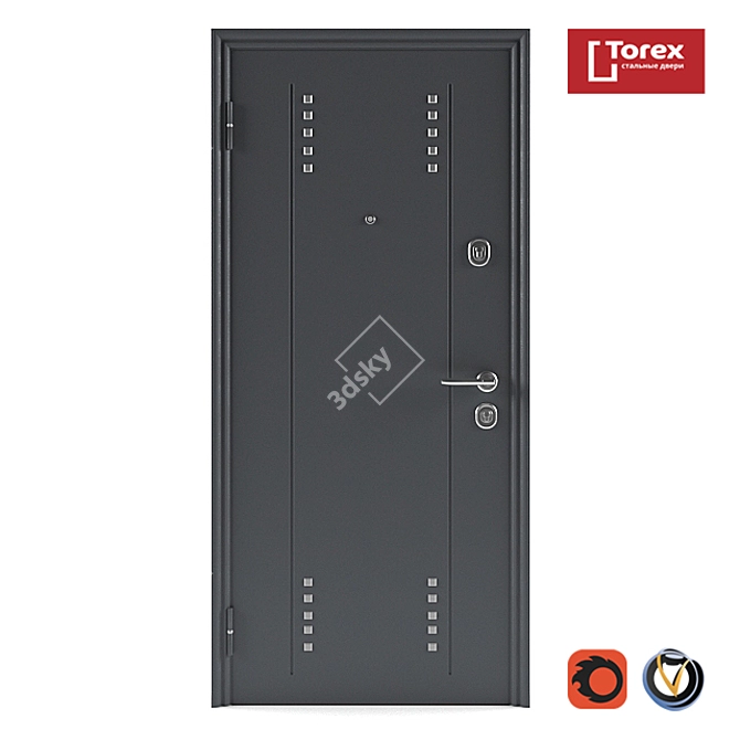 Super Omega 8 Steel Door 3D model image 2