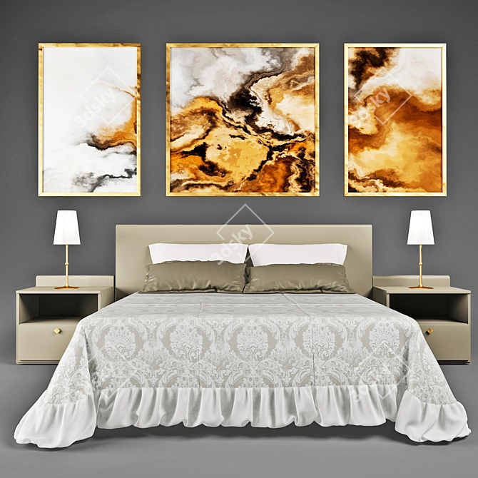 Sleek and Sturdy 6-Bed 3D model image 1