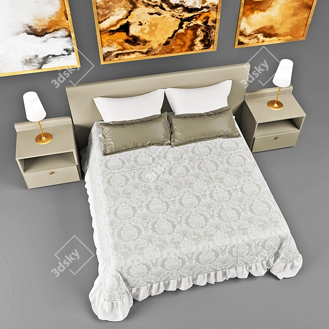 Sleek and Sturdy 6-Bed 3D model image 3