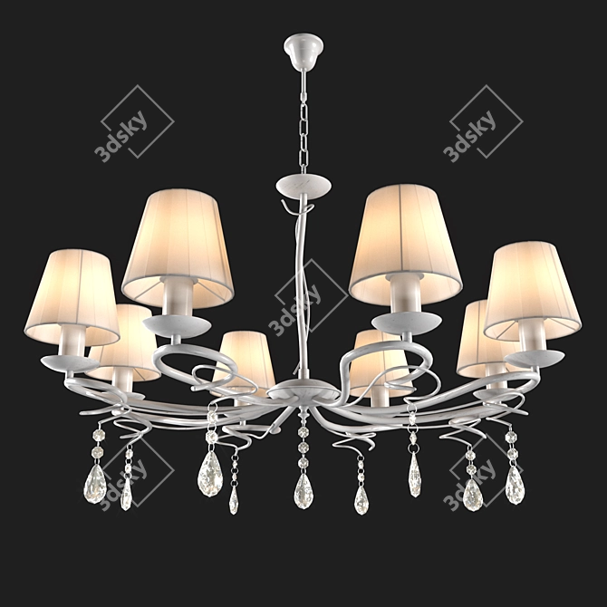 KAVA 9418/8P Chandelier - Elegant Lighting Solution 3D model image 1