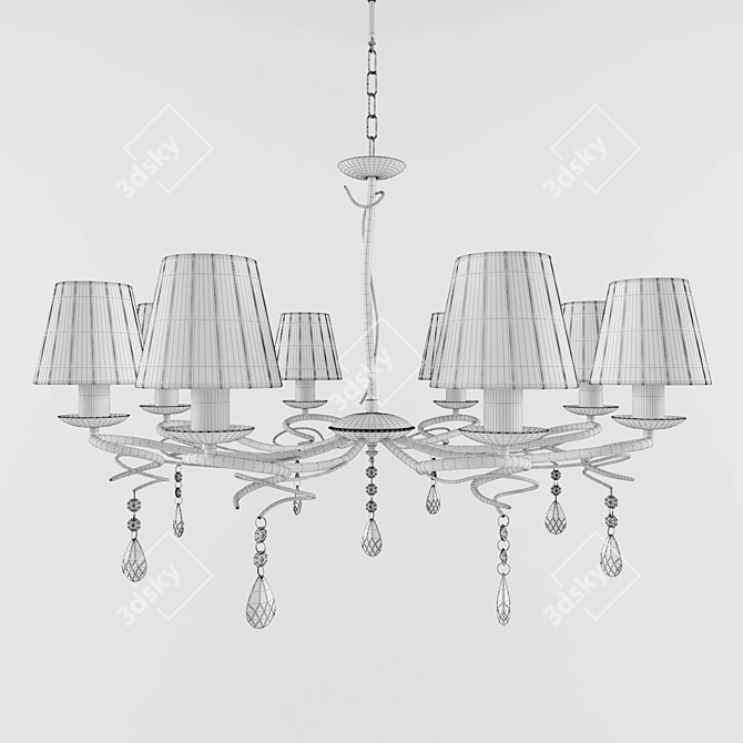 KAVA 9418/8P Chandelier - Elegant Lighting Solution 3D model image 3