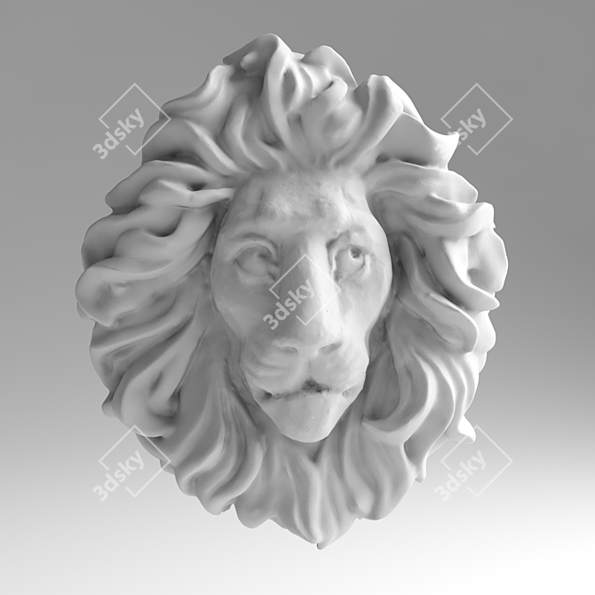 Digital Lion Head Scan 3D model image 2