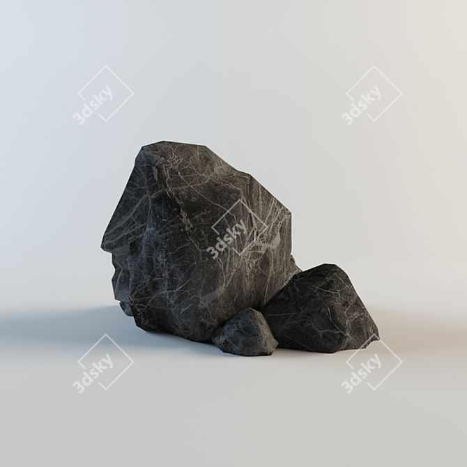 Marble-textured Big Stone Composition 3D model image 2