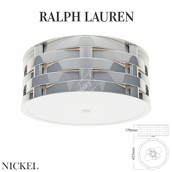 Elegant Woven Flush Mount by Ralph Lauren 3D model image 2