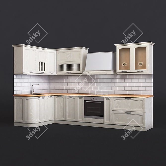Elegant Amalfi Kitchen Set 3D model image 1