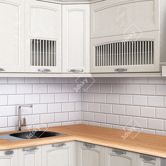 Elegant Amalfi Kitchen Set 3D model image 2