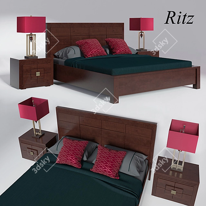 Solaris-Ritz Bed Set - Optimal Comfort for Luxurious Nights! 3D model image 1