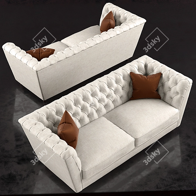 Luxury Chesterfield Sofa 3D model image 2