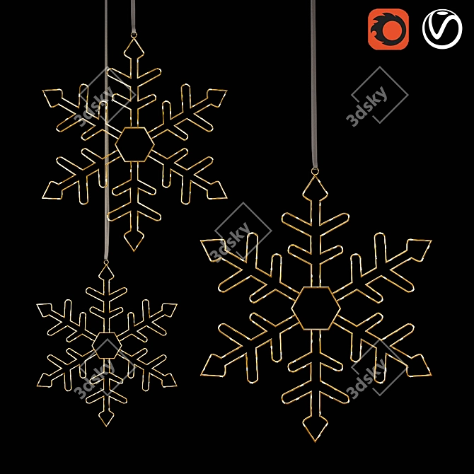 Glowing Snowflakes: Illuminate Your Space 3D model image 1