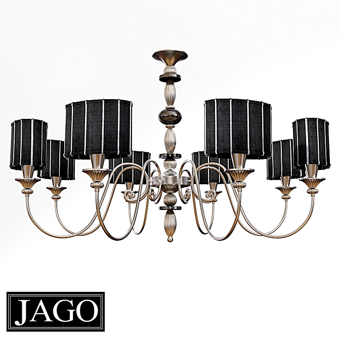 Jago Ovalini NCS 07OT: Elegant and Spacious Pendant Chandelier 3D model image 1