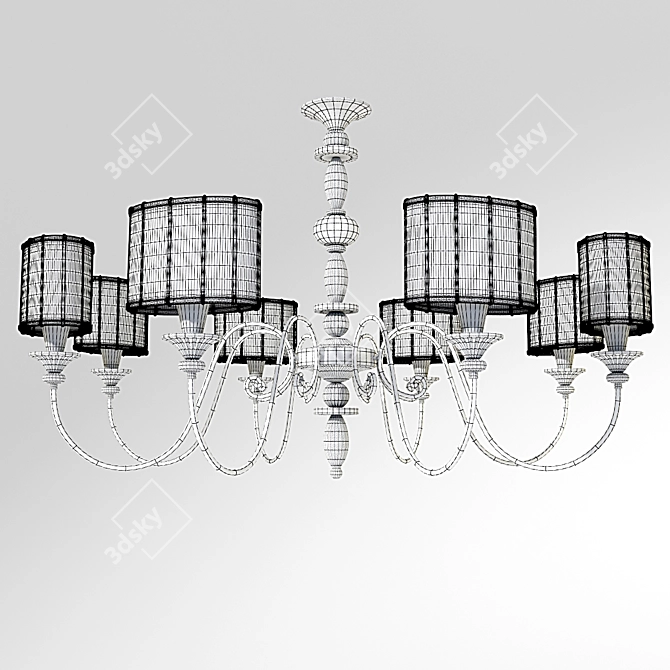 Jago Ovalini NCS 07OT: Elegant and Spacious Pendant Chandelier 3D model image 2