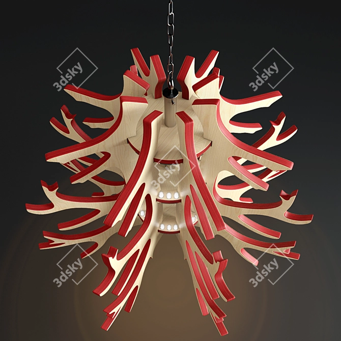 Handcrafted Custom Chandelier: Unique Antler Design 3D model image 2