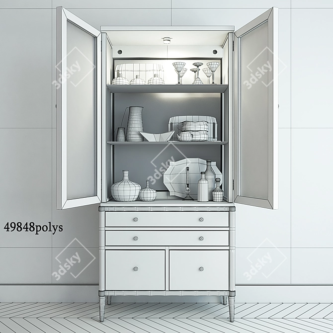 Versatile 7H Utility Credenza 3D model image 2