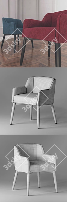 Elegant Meridiani Lola Chair 3D model image 3