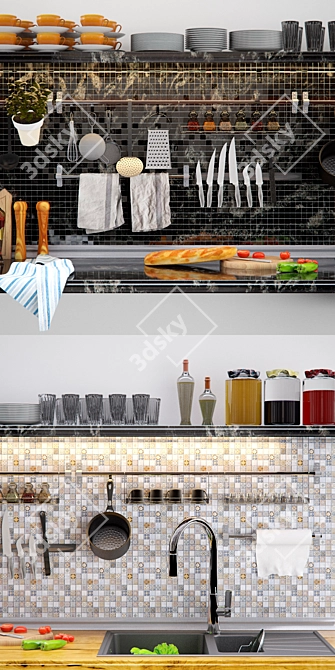 Kitchen Essentials Set 3D model image 2