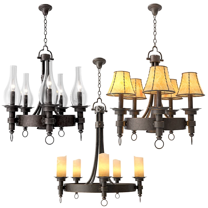 Kalco Americana Chandelier - Vintage Elegance 3D model image 2