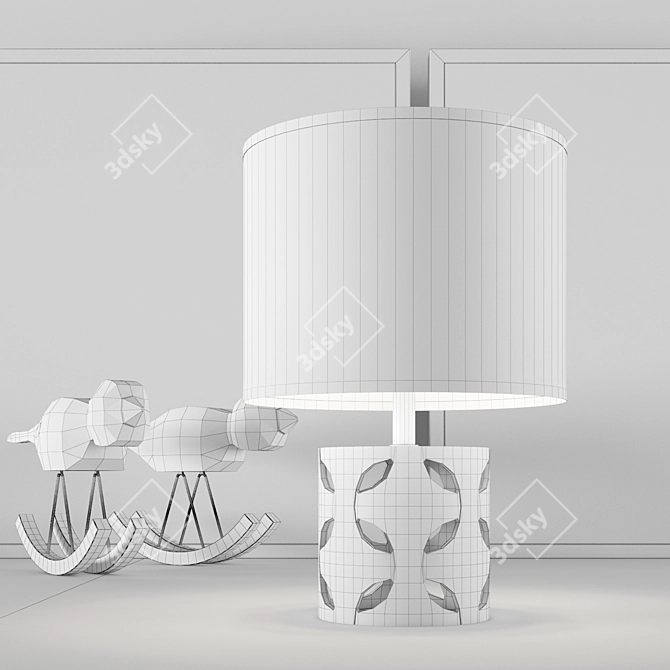 Vintage Bird-Inspired Table Lamp 3D model image 2