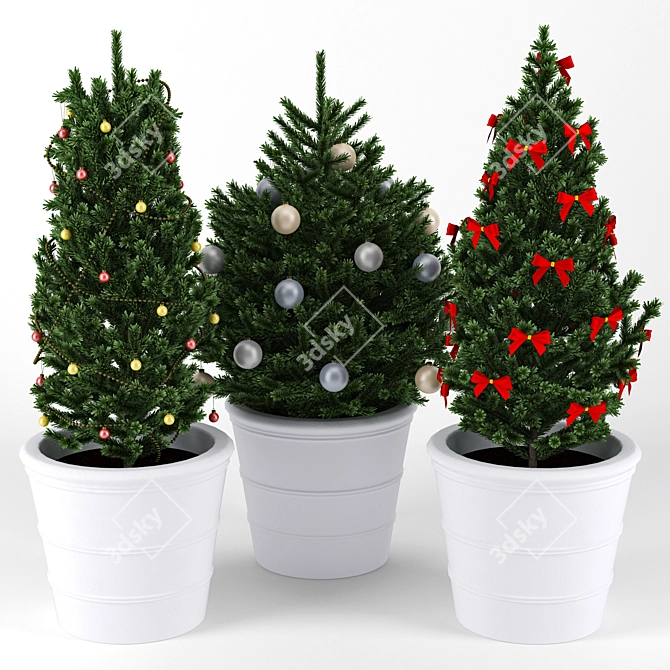 Festive Evergreen Christmas Tree 3D model image 1