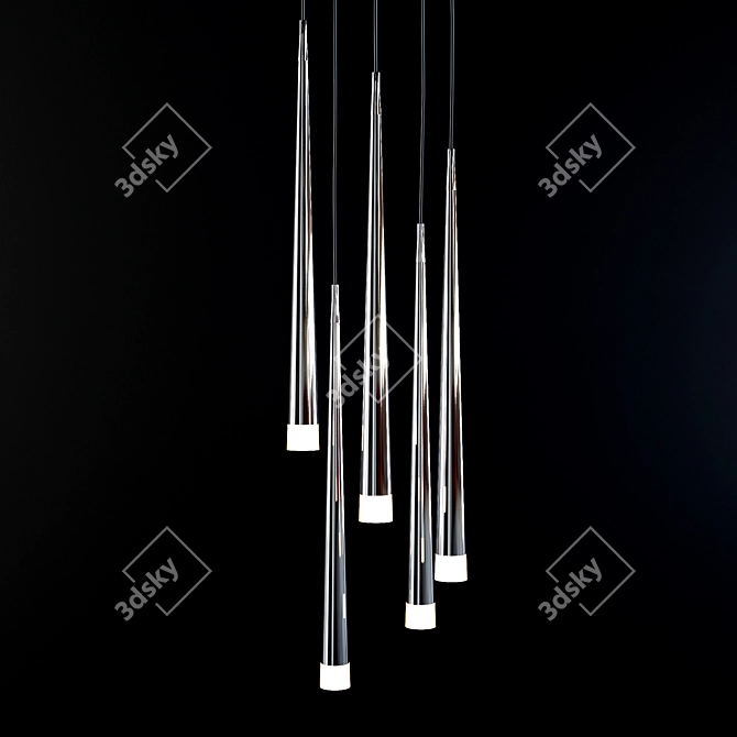 Modern Chrome Pendant Light: Azzardo MD 1220A-5 Stylo 3D model image 2