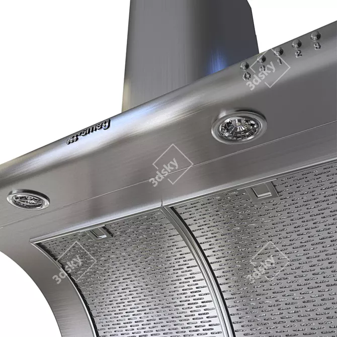 Sleek Stainless Steel Wall Hood: SMEG KSEP920X 3D model image 2