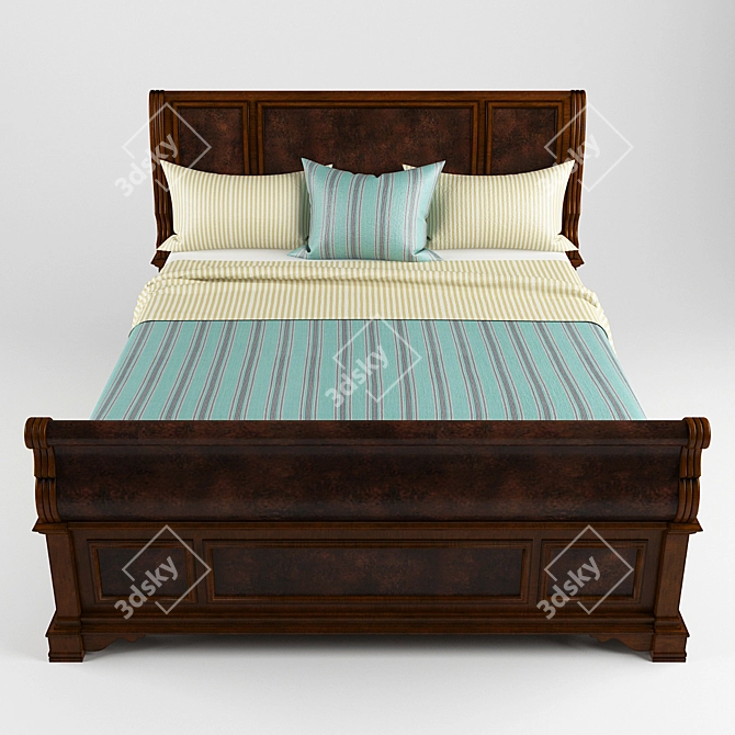 Classic Baroque Bed by Schnadig - Majorca 3D model image 2