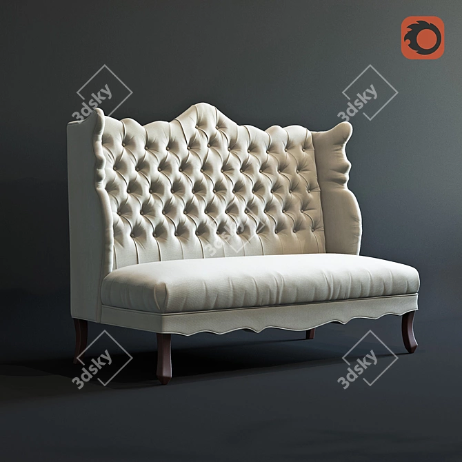 Elegant Isabella Wing Banquette 3D model image 1
