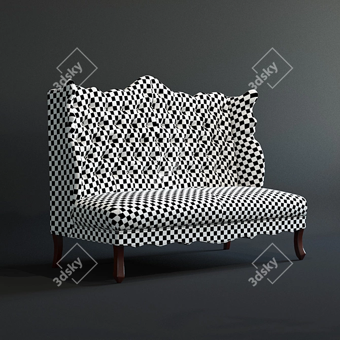 Elegant Isabella Wing Banquette 3D model image 3