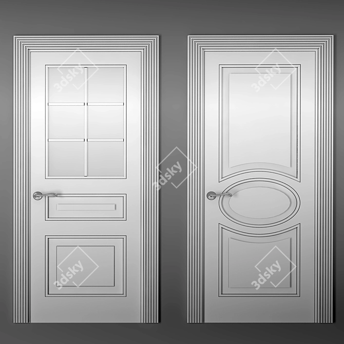 Elegant Verona Collection Doors 3D model image 2