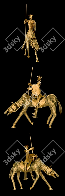 Title: Quixote's Statuette of Noble Valor 3D model image 2