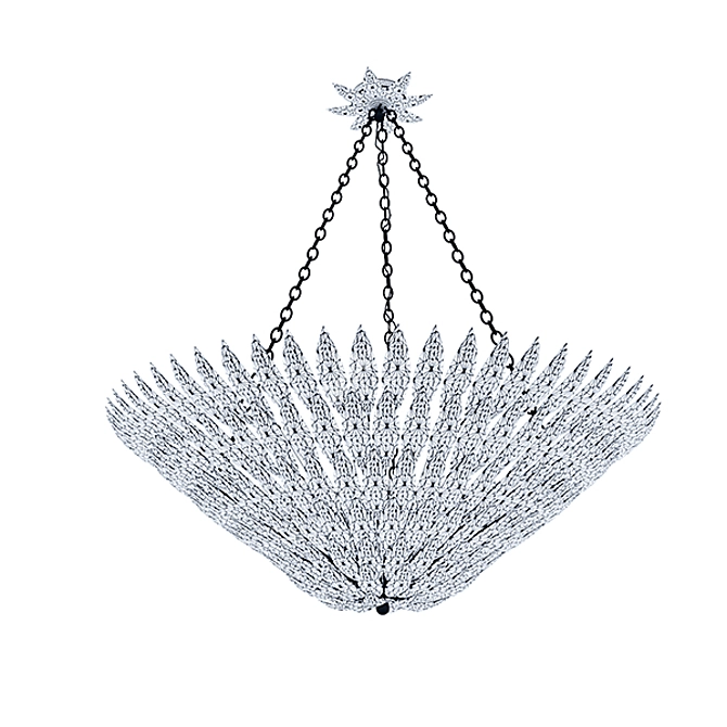 Elegant 8-Light Antique Gold Chandelier 3D model image 2
