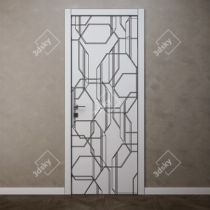 Elegant Zelda Handled Barausse Door 3D model image 3