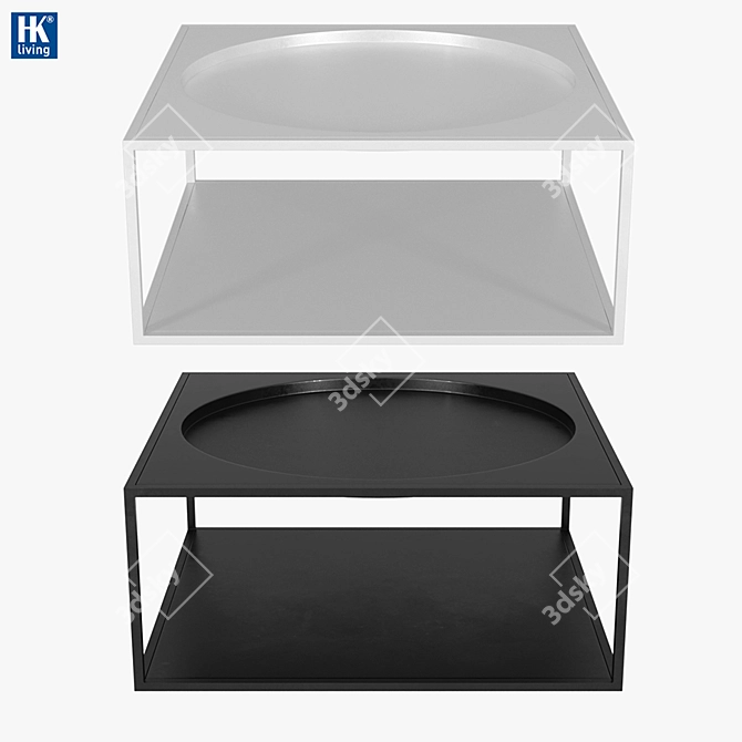 HK Living Steel Coffee Table - Modern Minimalist Design 3D model image 1