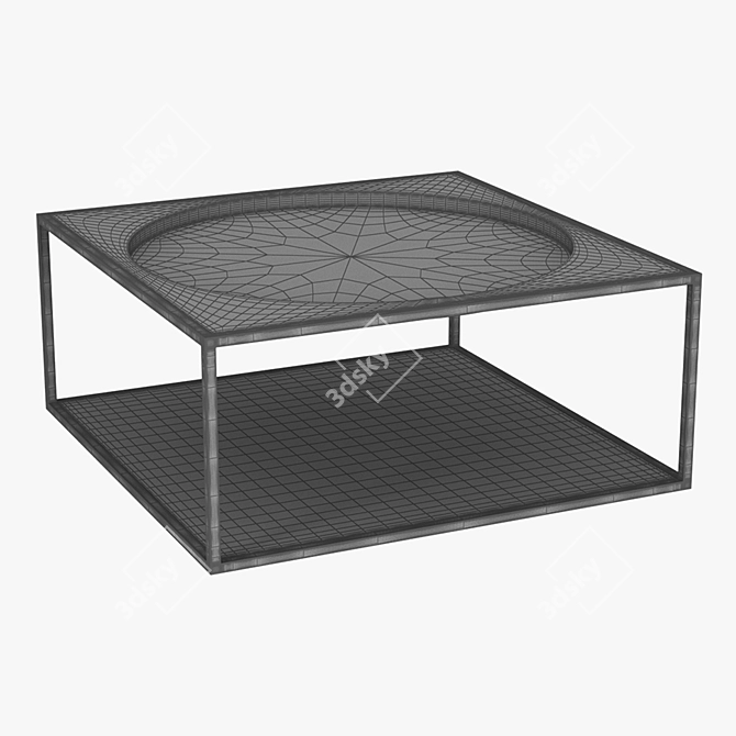 HK Living Steel Coffee Table - Modern Minimalist Design 3D model image 2