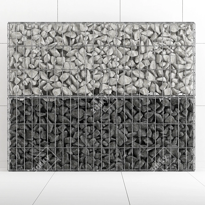 Gabion Rock Stone: Durable, Natural, & Versatile 3D model image 1