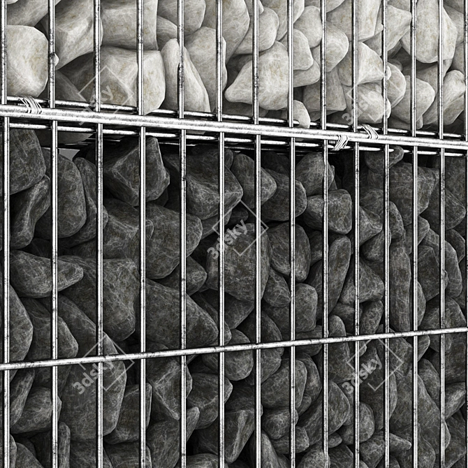 Gabion Rock Stone: Durable, Natural, & Versatile 3D model image 2